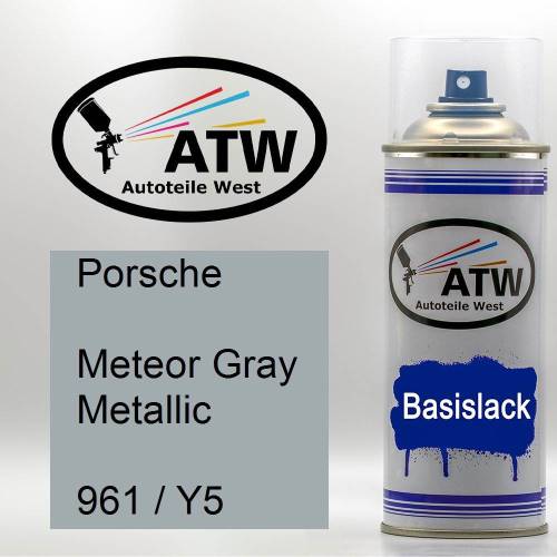 Porsche, Meteor Gray Metallic, 961 / Y5: 400ml Sprühdose, von ATW Autoteile West.
